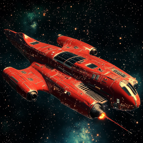 红色飞船穿梭星际