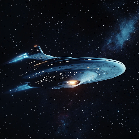 星际飞船夜空航行