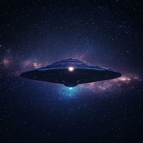 星际飞船夜空航行