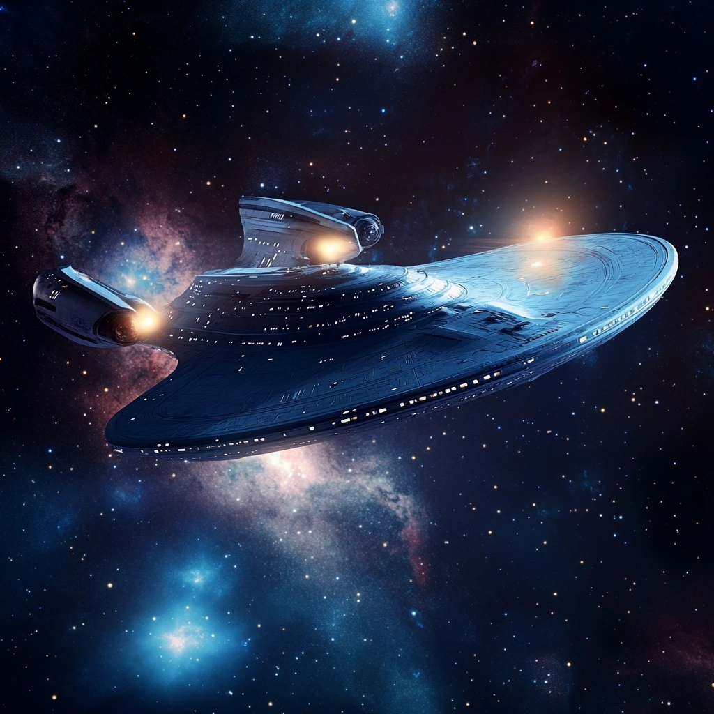 星际飞船夜空航行