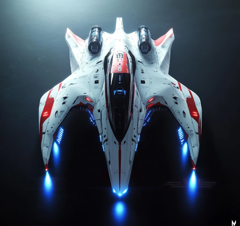 红色飞船与角色