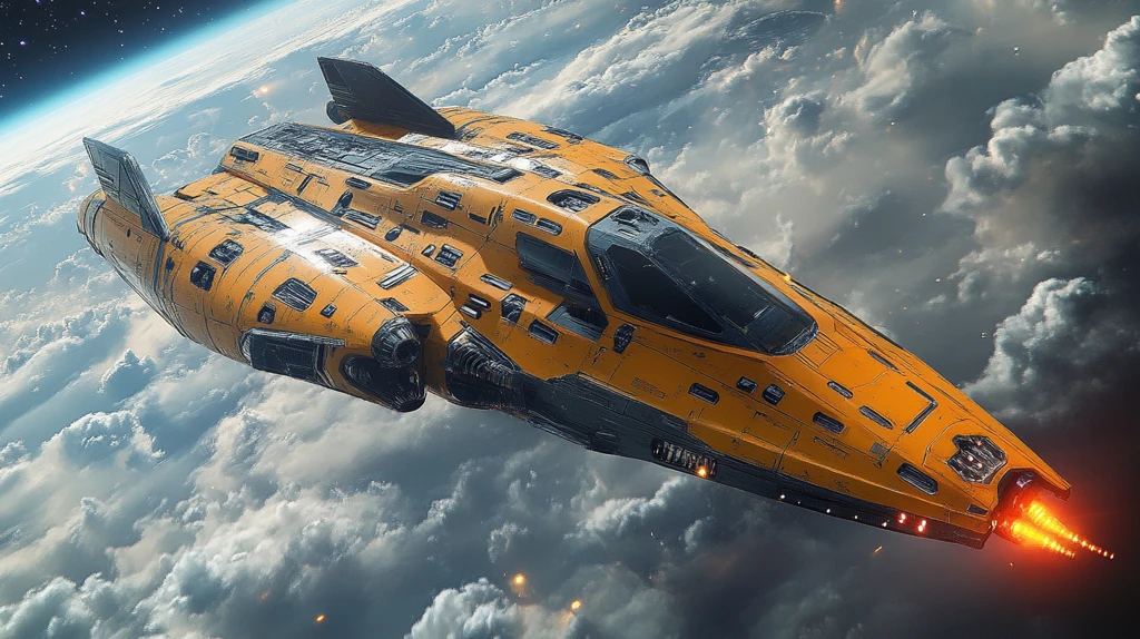 外星飞船降落星球