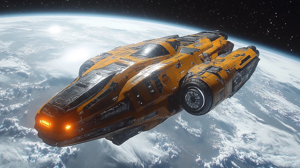 外星飞船降落星球