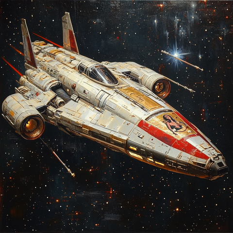 银金红条纹运输船