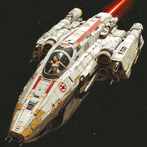 银金红条纹运输船