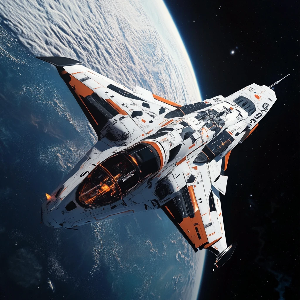 蓝色太空船悬浮