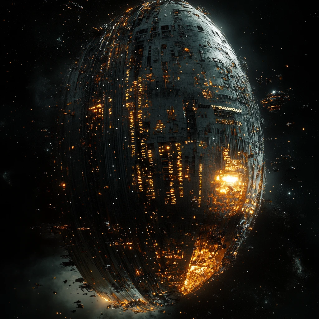 巨舰穿越星际残骸