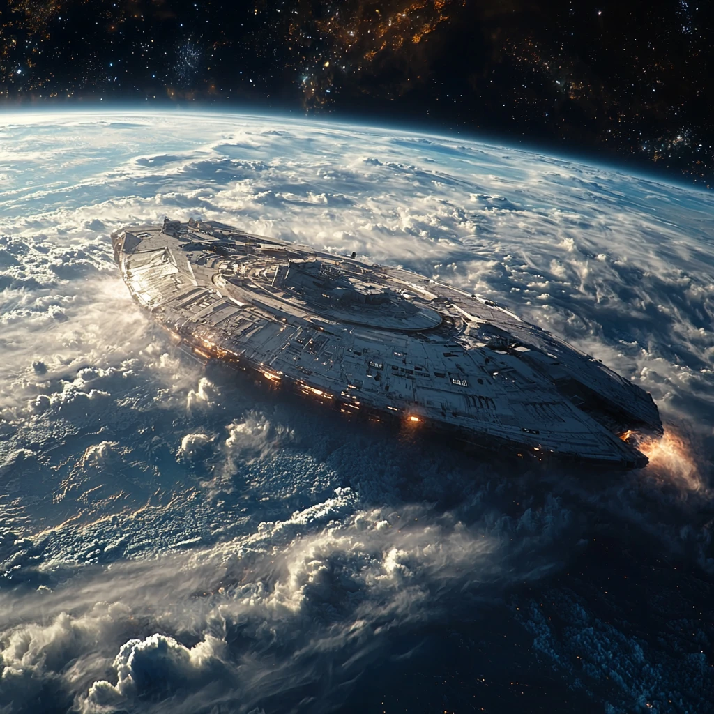 太空船紧急降落地球