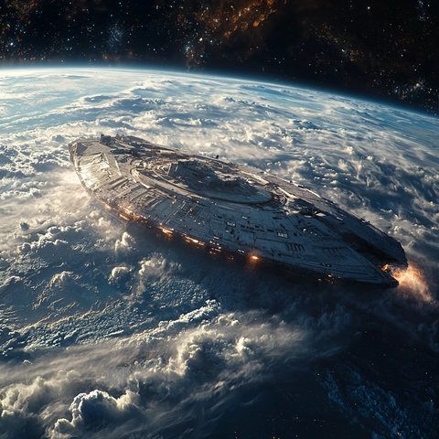 太空船紧急降落地球