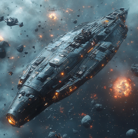 货运飞船穿越陨石带