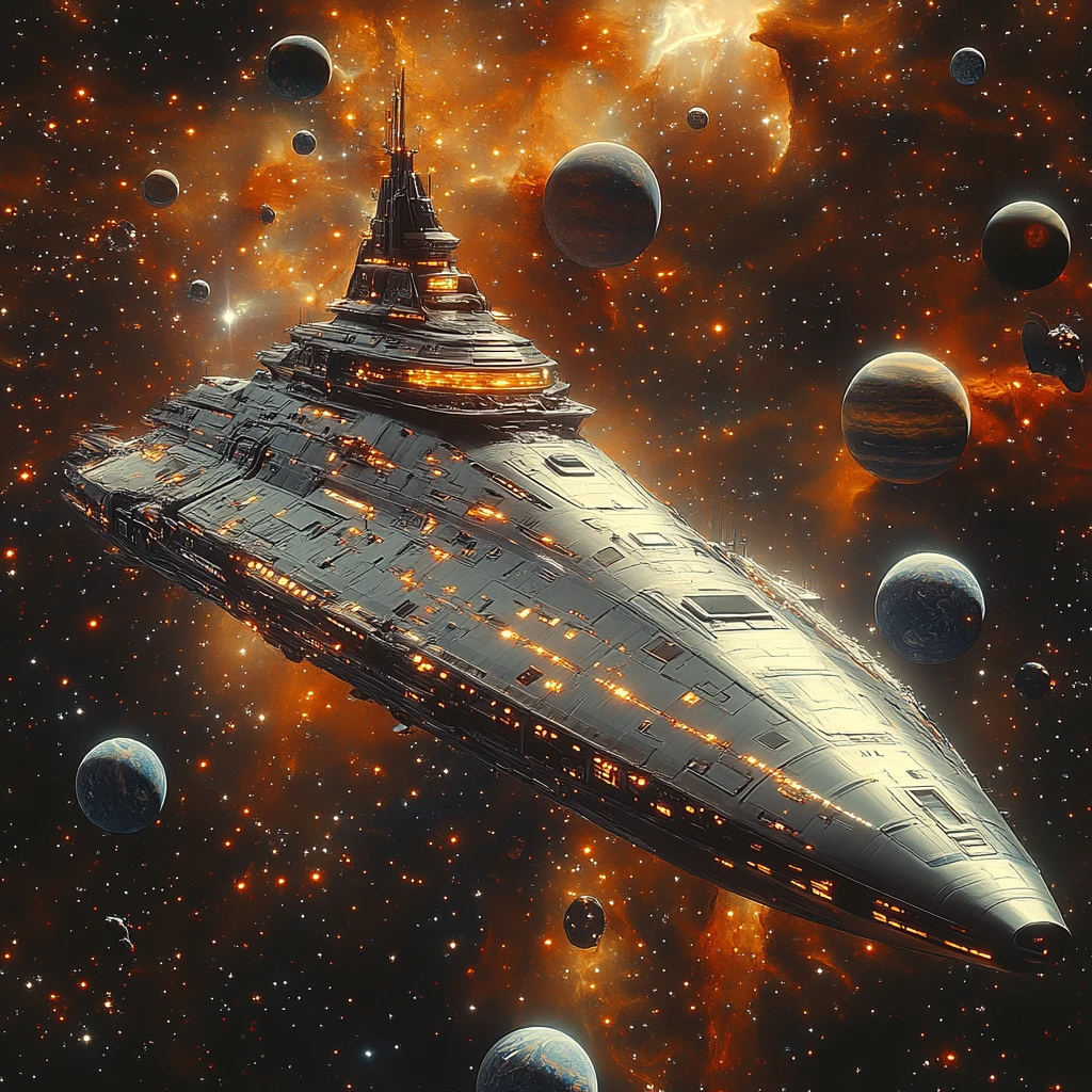 星际飞船与行星群