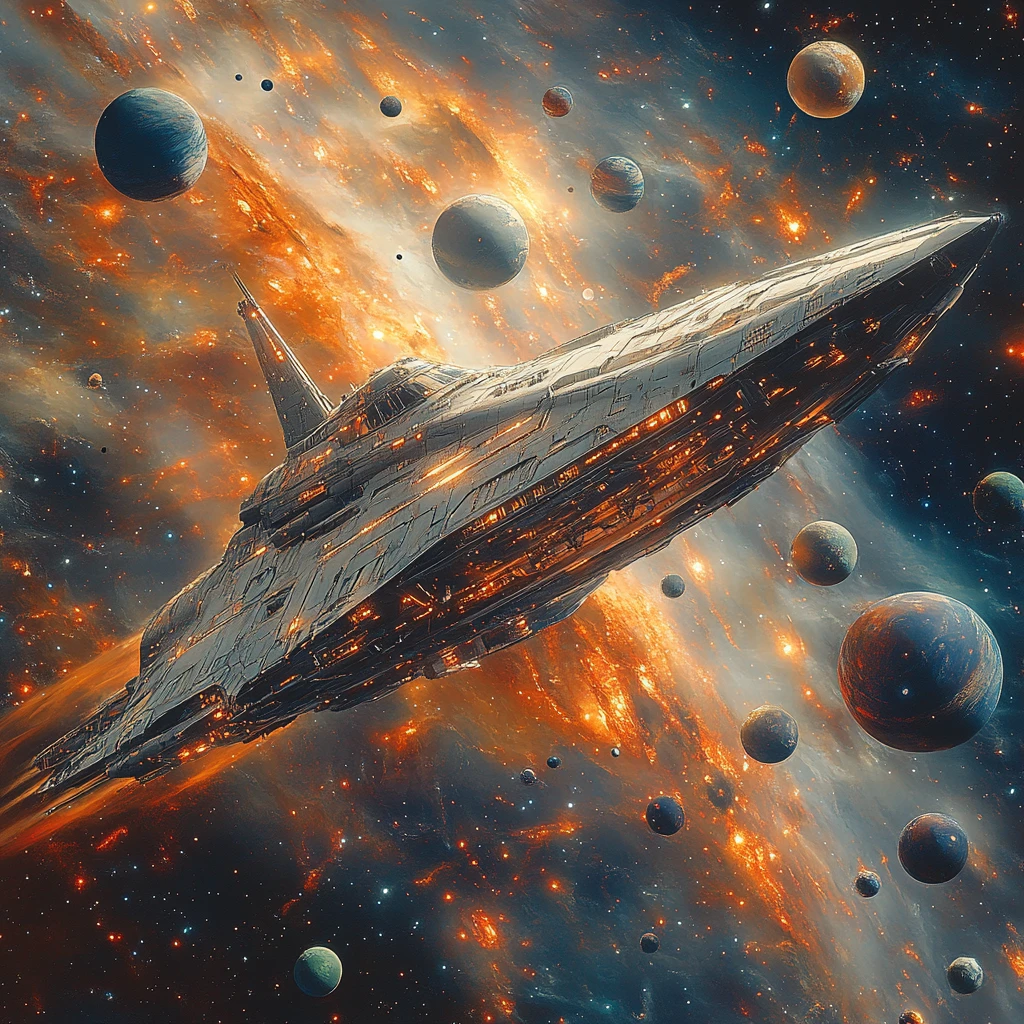 星际飞船与行星群