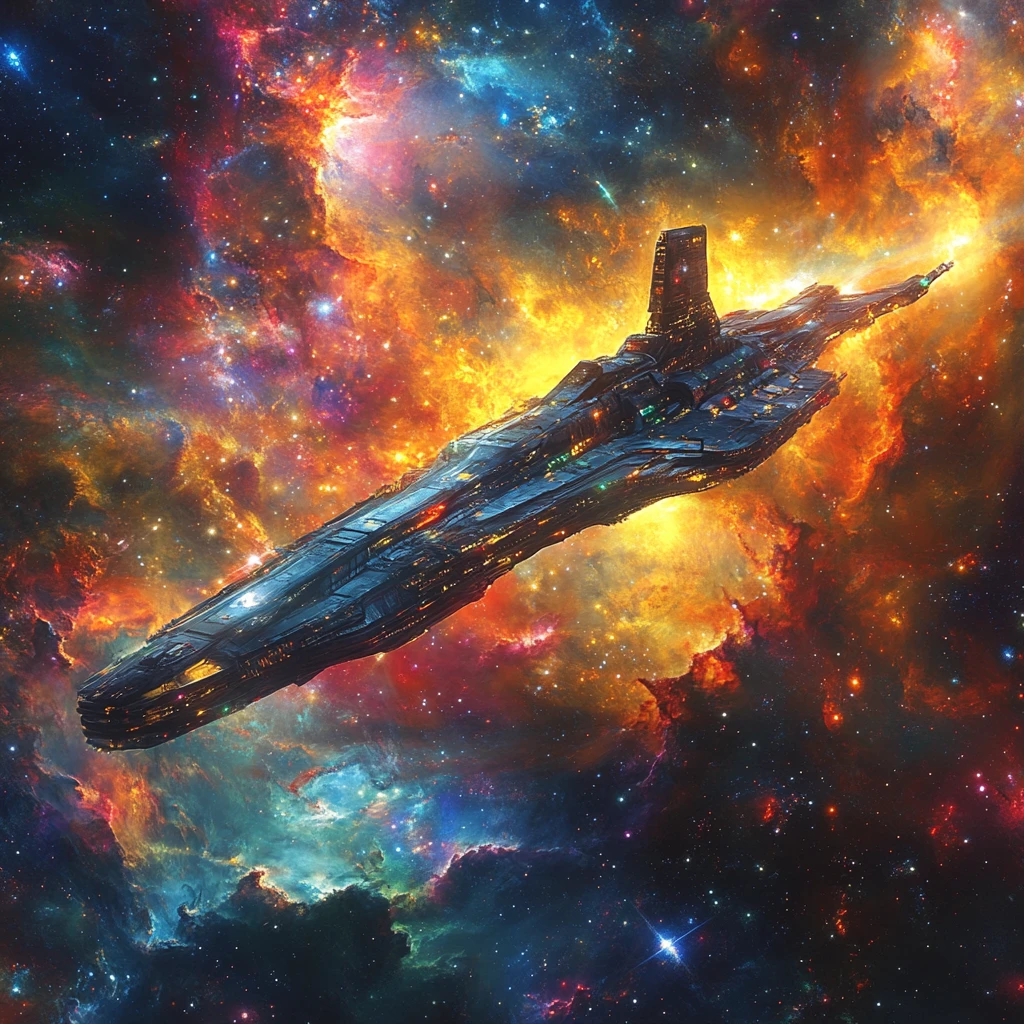 太空船穿越星云