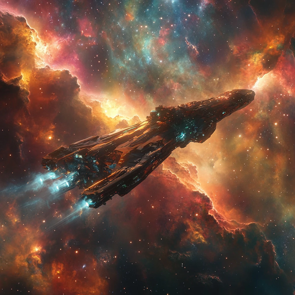 太空船穿越星云