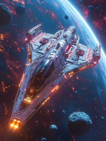 太空舰队穿越陨石带