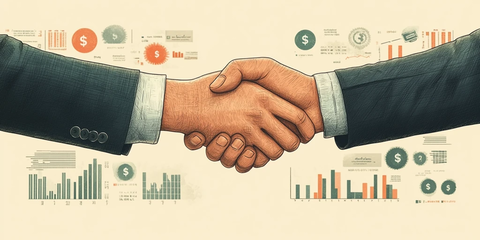 银行合作握手图