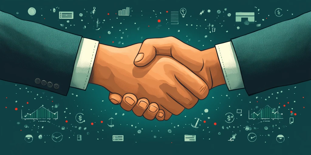 银行合作握手图