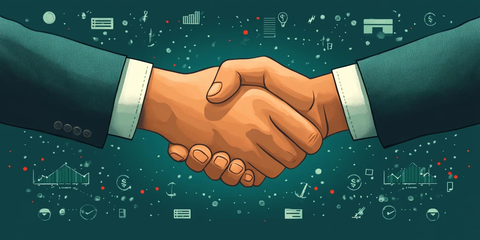 银行合作握手图