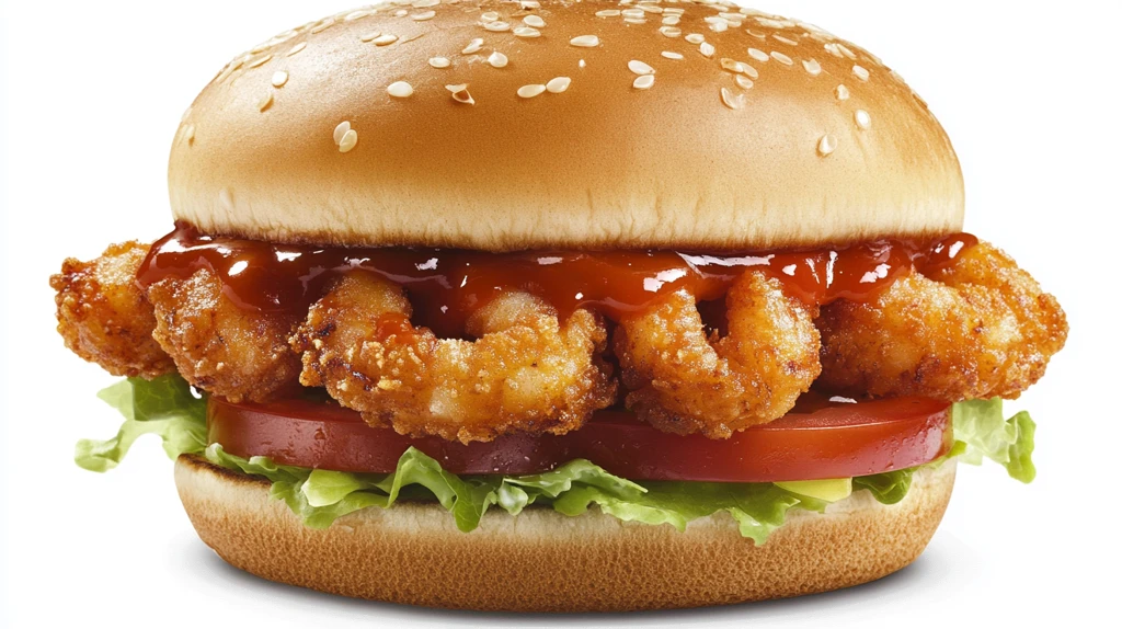 鸡翅鲜虾堡美食