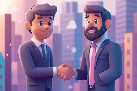两人握手商业背景