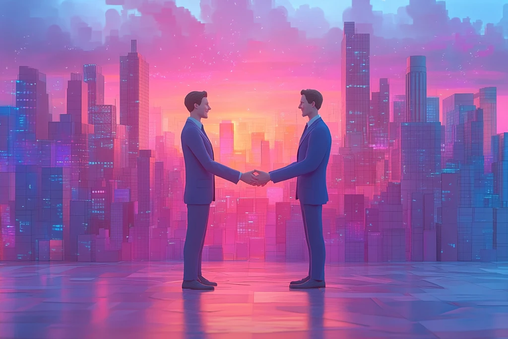 两人握手商业背景