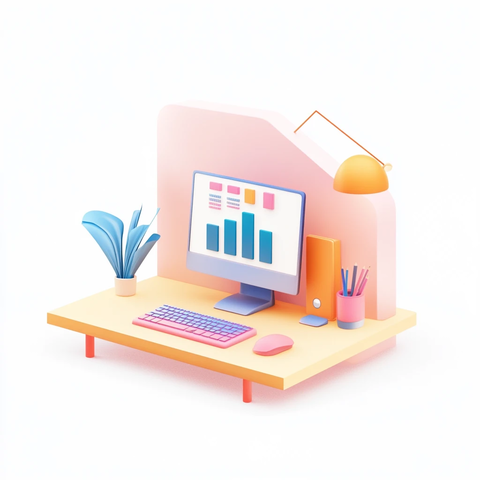 办公场景立体插画