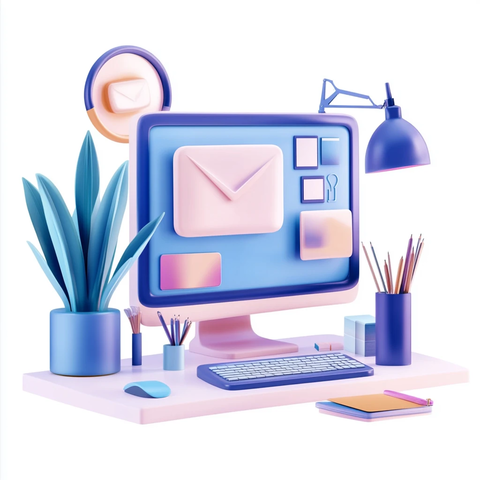 办公场景立体插画