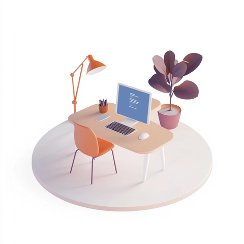办公场景立体插画
