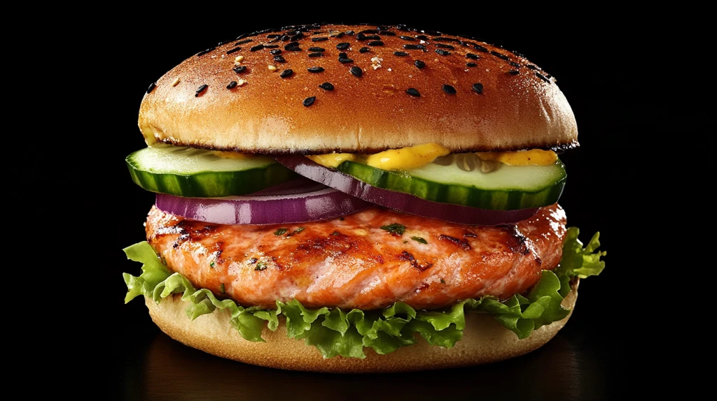 鸡翅鲜虾堡美食