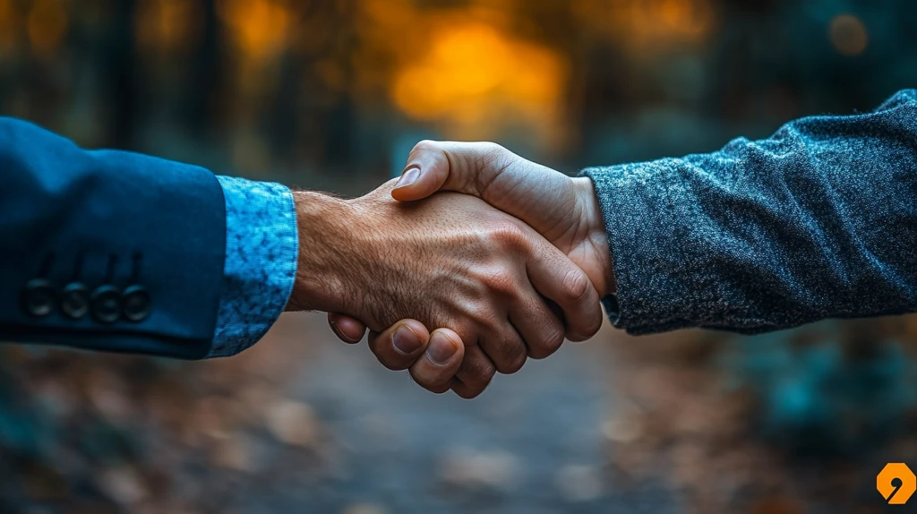 股东与创始人握手