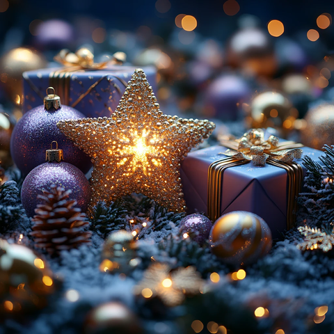 金光闪闪的贺卡