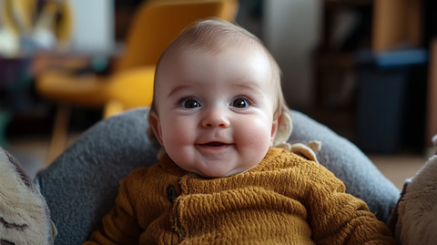 笑的很开心的小宝宝