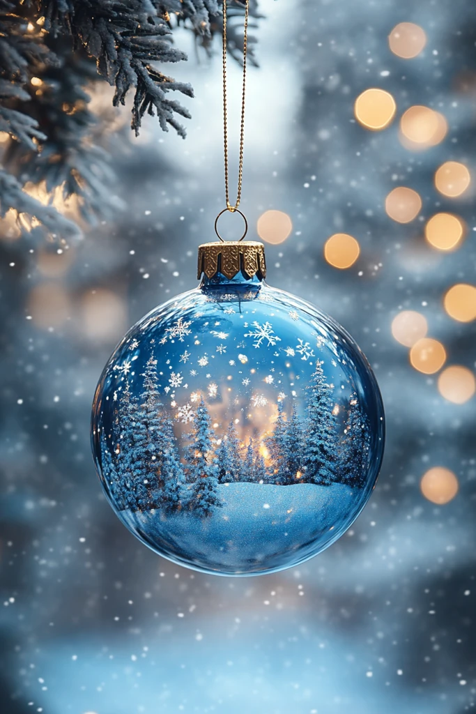 玻璃球圣诞树挂饰