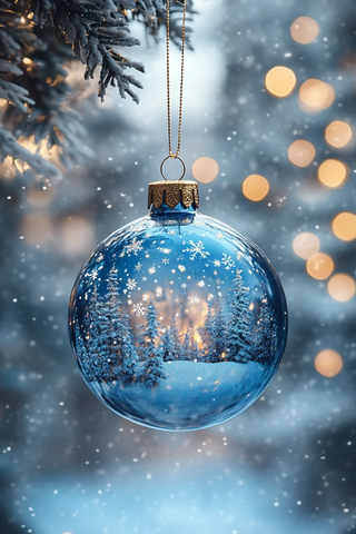 玻璃球圣诞树挂饰