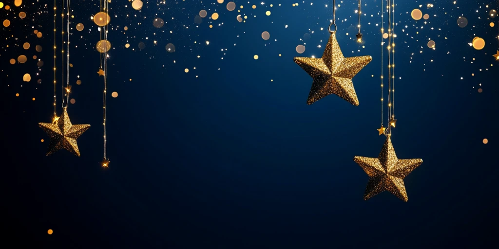 金色星灯悬挂背景