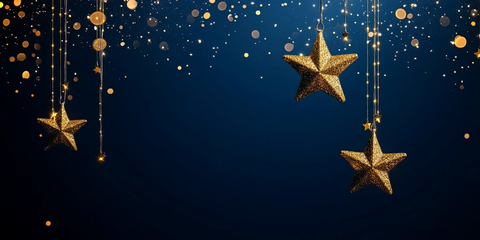 金色星灯悬挂背景