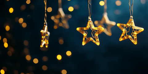 金色星灯悬挂背景