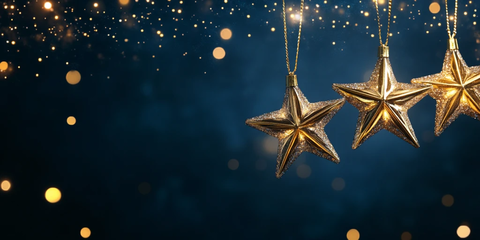 金色星灯悬挂背景