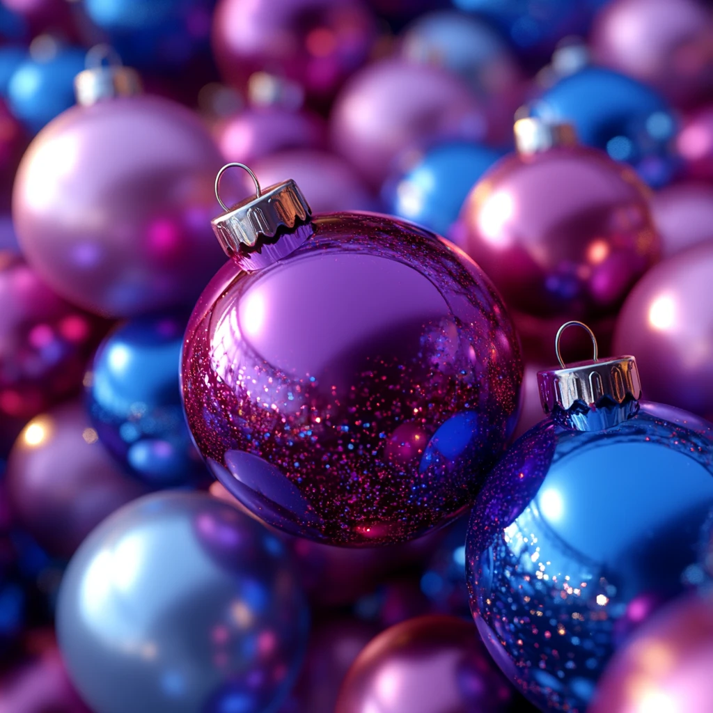 紫色蓝色紫红装饰球