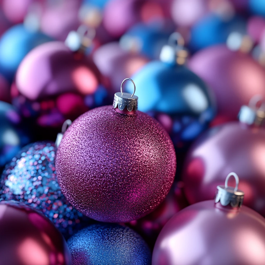 紫色蓝色紫红装饰球