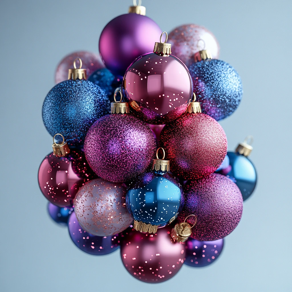 紫色蓝色紫红装饰球