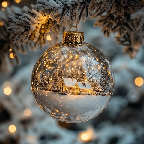 圣诞球中的雪景