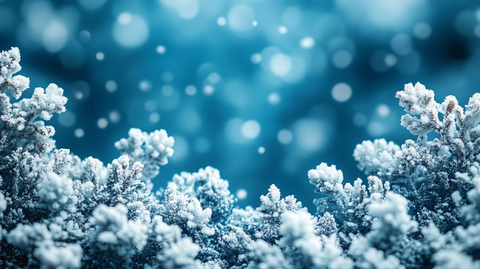 蓝色背景雪花