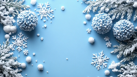蓝色背景雪花