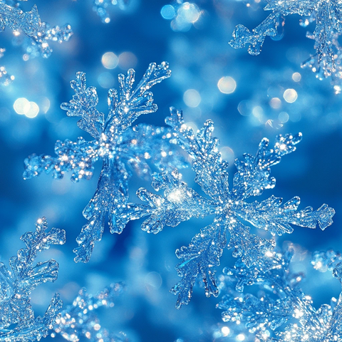 银白雪花蓝天阳光