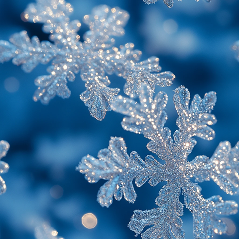 银白雪花蓝天阳光