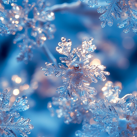 银白雪花蓝天阳光