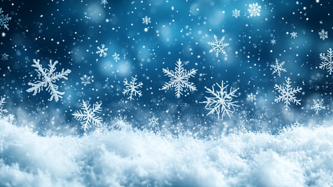 雪景雪花飘落