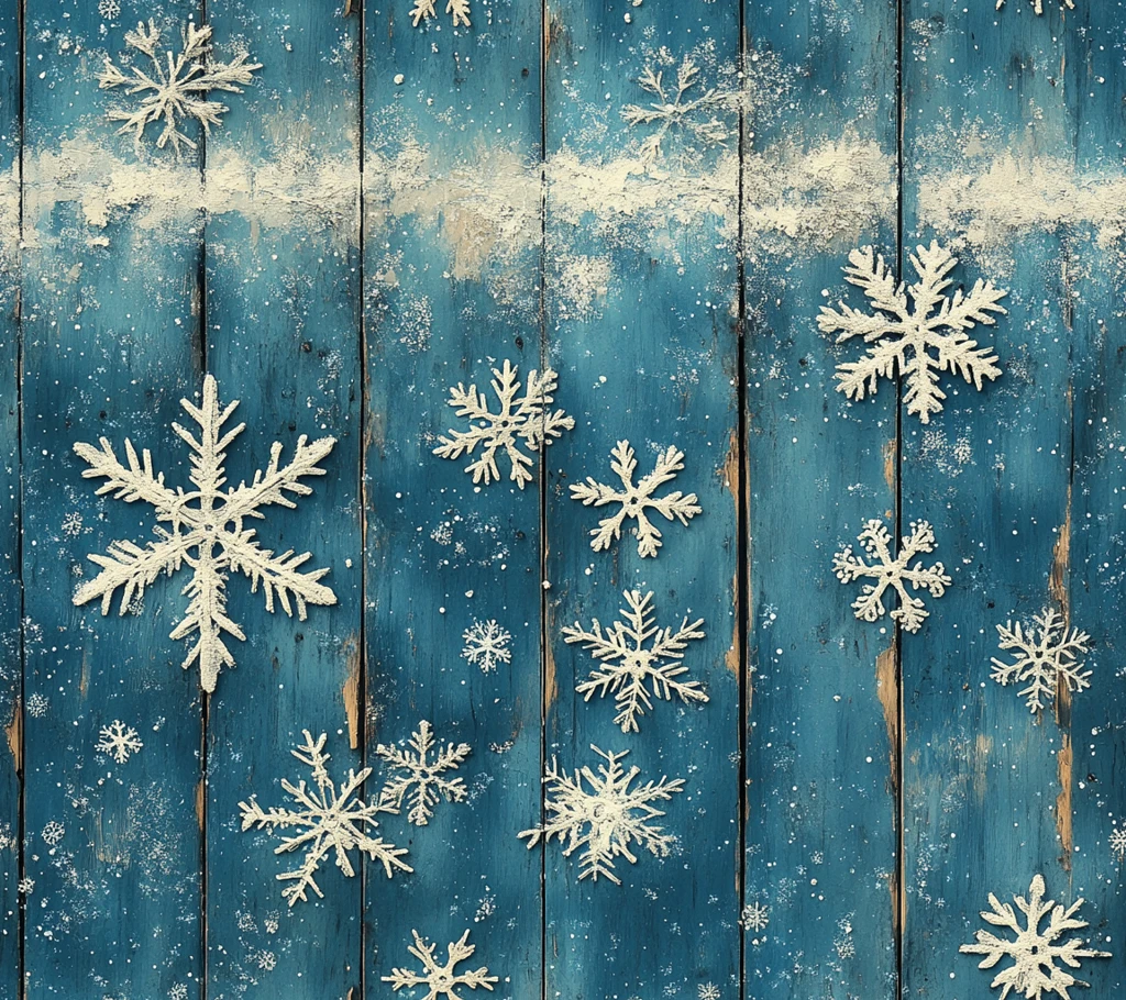 雪绒花覆盖木板