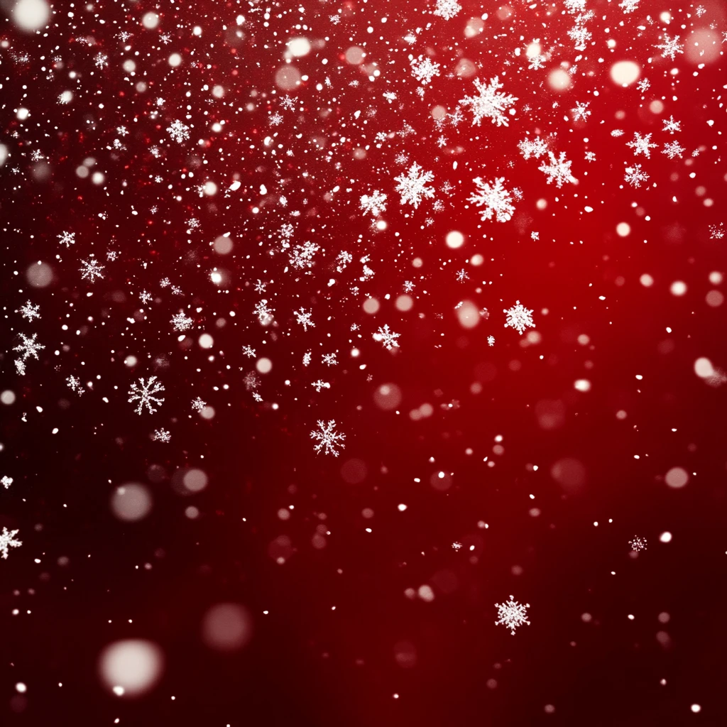 红色背景飘雪